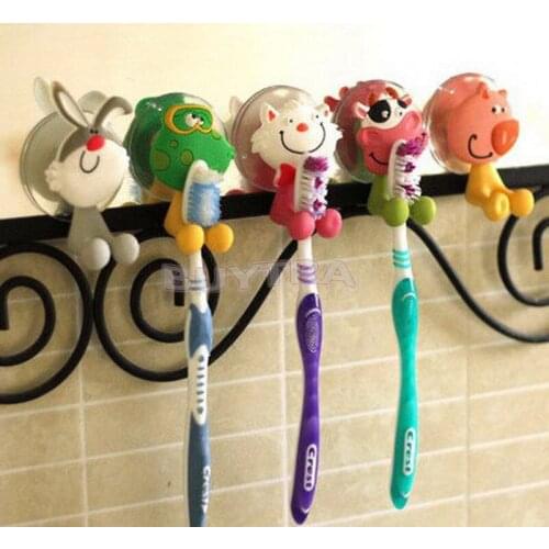 1PCS Cute Lovely Household Animal Type Toothbrush Holder Mini Toothbrush Holder Bathroom Product Sanitary Ware Accessories