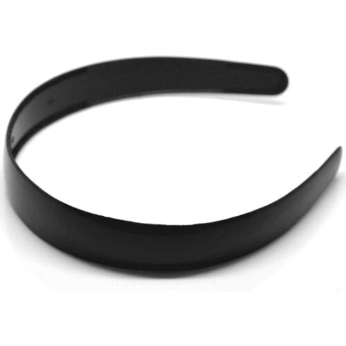 DoreenBeads 12PCs Black Plastic Hairband Acrylic Headband Hair Accessories for Women Casual Adult Headwear 38cm(15") long