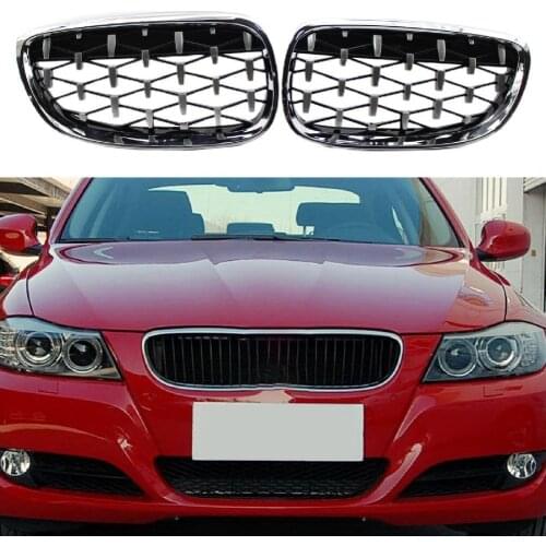 2Pcs Kidney Grill Wear-resistant Anti-scratch Electroplating Front Center Grille Replacement 51137157277 51137157278 for BMW 3 S