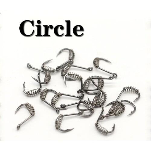20pcs lot Spring Hook Barbed Circle Carp Colored HookSize 4# to 14# Jig Fly Fishing Hook Fishing Accessories Supplies Lures