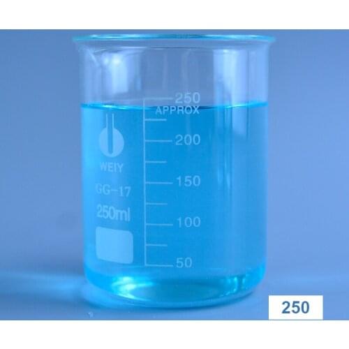 250ml Low Form Beaker Chemistry Laboratory Borosilicate Glass Transparent Beaker Thickened with spout 1PC