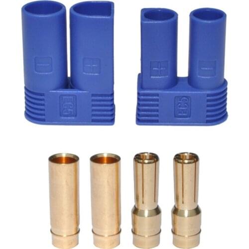 5set/lot EC5 5mm Male-Female Type Battery Connector Golden Battery Connector Bullet Plug