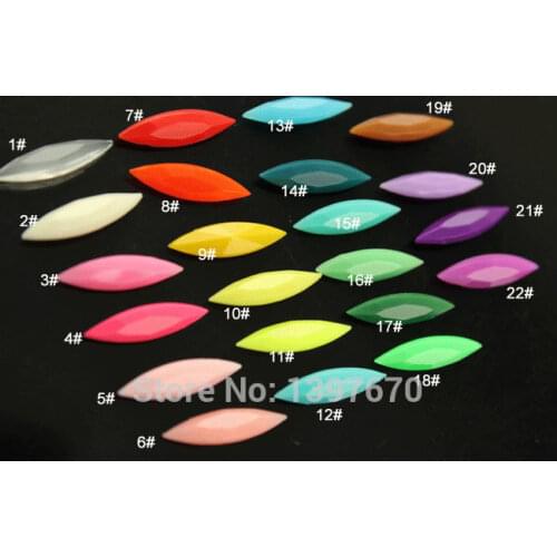 50pcs 4x15mm various colors Marquise navette candy Fancy Acrylic Stone Pointed back Beads No holes For Jewelry Making,Garm