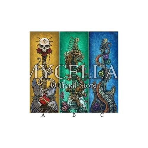 5D DIY Diamond Painting Flower Guitar Diamond Embroidery Cross Stitch Full Round Diamond Mosaic Skull Art Home Decor Rhinestone