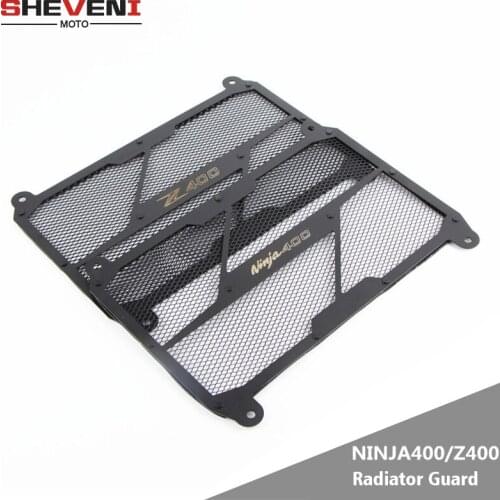 For Kawasaki NINJA400 Z400 2018 2019 Motorcycle CNC Aluminum Radiator Grille Guard Cover Protector Radiator Guard Black