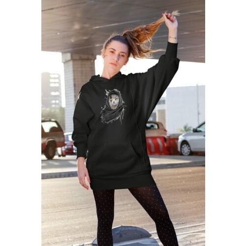Angemiel Wear Assassin 'S Cat Black Dress Sweatshirt Tunik