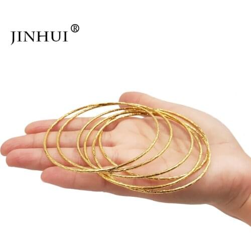 Jin Hui African Ethiopia Fashion gold color jewelry women wedding Ornament Send a friend a birthday gifts Bracelet 6pieces