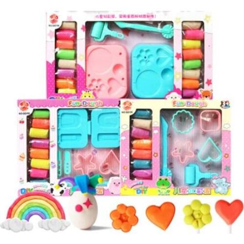 Kids Color Play Dough Model Tool Toys 3D Plasticine Tools Playdough Set Clay Moulds Deluxe Set Education Toys DIY Mud Set Gift
