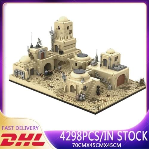 Hot 4298PCS Tatooine Mos Eisley Desert Cantina Model Street Star Space Wars Architecture Building Blocks Bricks Kids DIY Toys