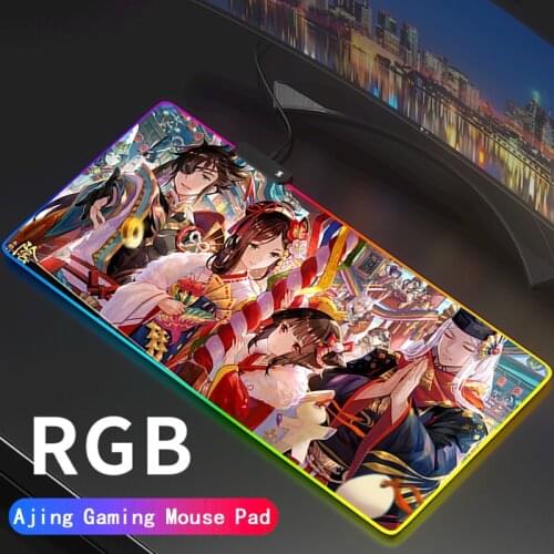 Anime Game Onmyoji Gaming Mouse Pad Gamer RGB Backlit Mause Large Anime Mousepad XXL For Desk Keyboard LED Mat 7 colour