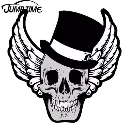 JumpTime 13cm X 12.8cm VINYL STICKERS WINGS SKULL AUTO MOTO Drift Racing Decal Car Sticker