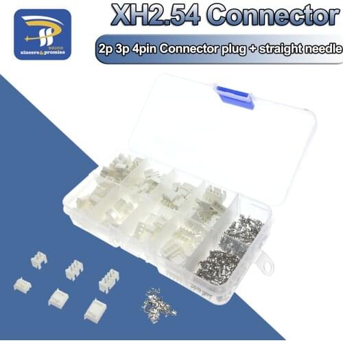 50 sets Kit in box 2p 3p 4 pin 2.54mm Pitch Terminal / Housing / Pin Header Connector Wire Connectors Adaptor XH2P Kits