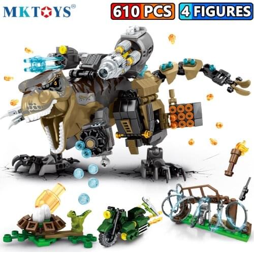 MKTOYS Jurassic Dinosaur World Constructor Tyrannosaurus Rex Indominus Rex Military Block Bricks Boy Gift Dinosaurios de Juguete