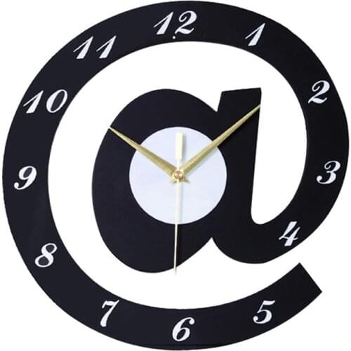 Creative letters @ 12 Inch Black Wood Digital Wall Clock Modern Design Decorative Kids Diy Wall Clocks Bedroom Clocks Home Decor