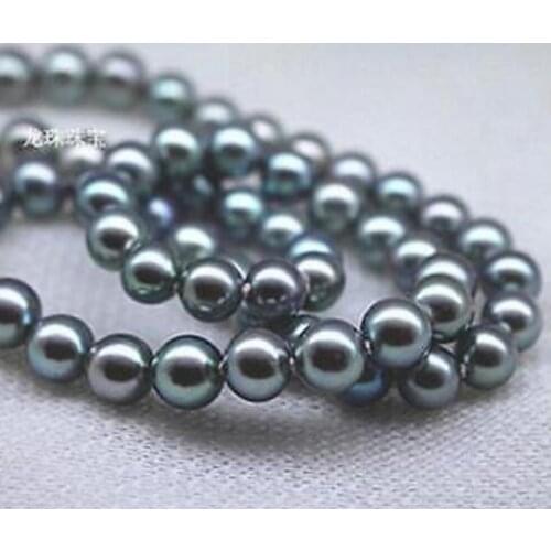 Fashion jewelry Free Shipping HUGE 18"10-11MM natural south sea genuine gray round pearl necklace 14K