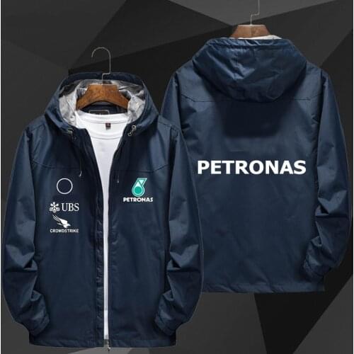 NEW 2021 Season Blue FI For AMG Team Petronas Windproof Hoodie Mens Zipper Sweater Ractory Racing Motocross Clothing Jacket
