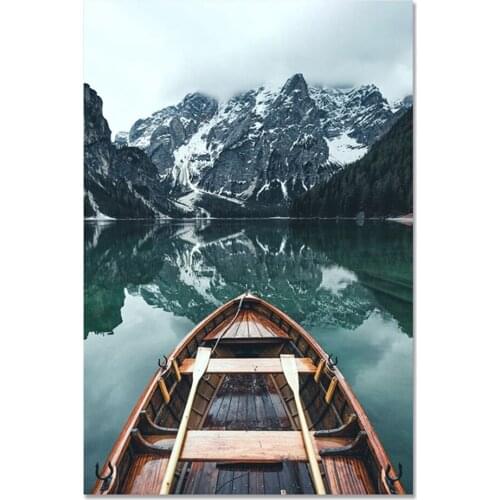 Nature Landscape est Mountain Lake Boat DIY Cross Stitch 11CT Embroidery Kits Needlework Craft Set Printed Canvas Room