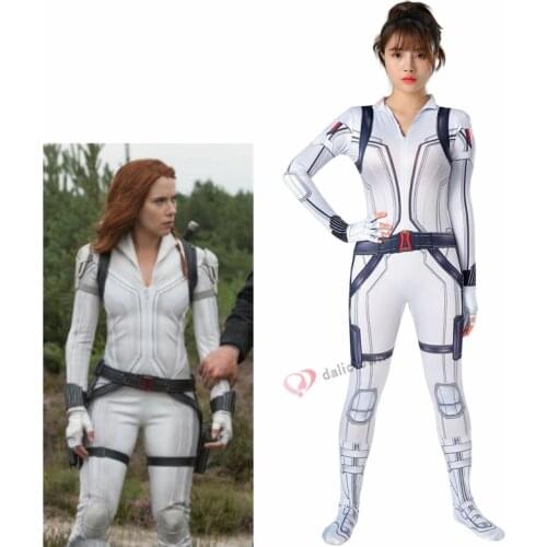 2020 New Black Widow Costume Cosplay Jumpsuit Superhero Disguise Halloween Costume For Women Adult Carnival Party Dress Suit
