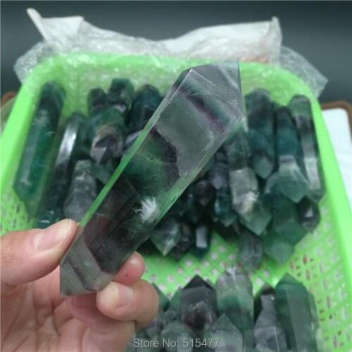 Wholesale top quality fluorite crystal wand gemstone crystal point healing wand