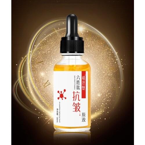 Six PeptideTightening Liquid Anti-Wrinkle Whitening Facial Essence Hyaluronic Acid Moisturizing Anti-aging Face Serum Skin Care