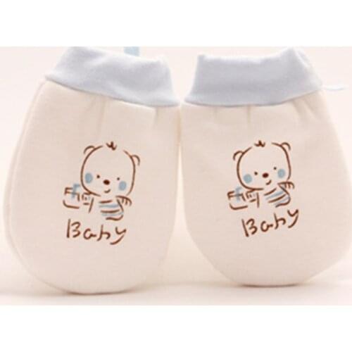 100% Cotton Newborn Baby Anti Scratching Gloves Winter Cute Cartoon Mitten Teething Glove Sound Teether Infant Boys Girls Gift