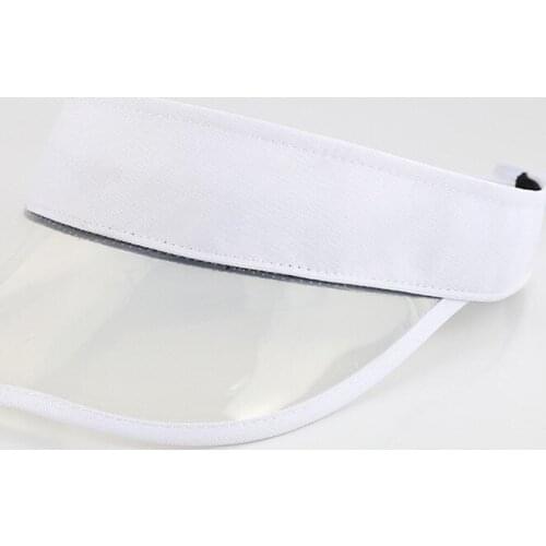 Packable Plastic Sun Visor Cap Womens Summer Pool Swimming Beach Transparent Visor Hats White Green Red Black Blue lt.Purple