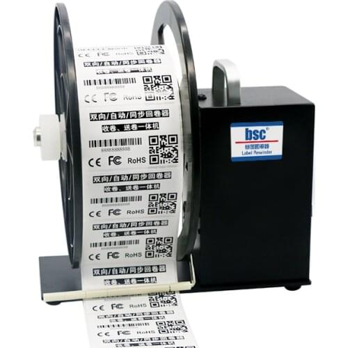 Care label satin ribbon barcode printer label rewinder machine unwind rewind label rewinder machine