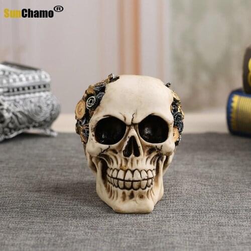 Party & Holiday DIY Decorations Props Skull Resin Crafts Ornaments Scary Ghost Head Personality Home Decor Festive Supplies