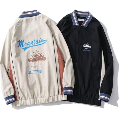 Spring Autumn Baseball Uniform Clothing Korean Style Couples Jacket Loose Plus Size All-match Print Lovers Coat Steetwear Tops