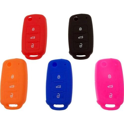 Silicone Key Case Cover For VOLKSWAGEN polo bora CADDY GTI Rabbit Golf Touareg Beetle Passat B5 B6 B7 Jetta MK5 MK6 Accessories