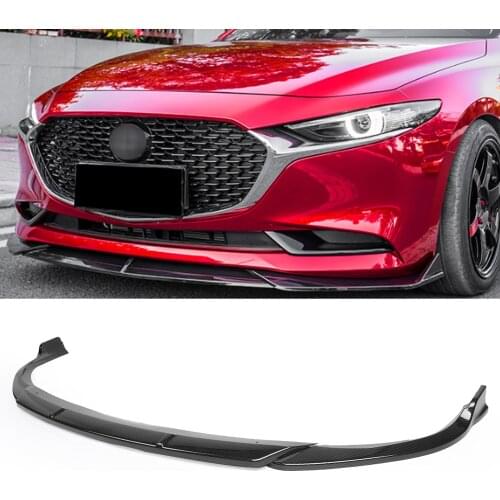 For 2019 2020 Mazda 3 Axela Sedan Carbon Fiber Style Car Front Bumper Splitter Lip Spoiler Body Kit Decoration Trim