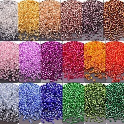 1.5mm Silver Lined Glass Rice Beads Japan 15/0 Round Spacer Seedbeads For DIY Jewelry Craft Making cross embroidery Accessories