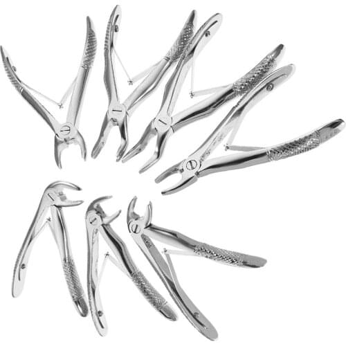 Stainless Steel Dental Forceps Childrens Tooth Extraction Forcep Pliers Kit Orthodontic Dental Lab Instruments Tools