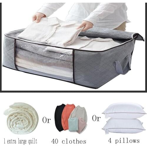 Non-Woven Clothes Quilt Storage Bag,Thickened Transparent Zipper Lock Zipper Lock Quilt Storage Bag,Dust-proof Quilt Storage Bag