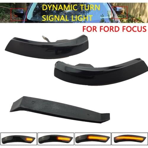 2pcs Flowing Turn Signal Light LED Side Wing Rearview Mirror Dynamic Indicator Blinker for Ford Focus mk2 mk3 08-16 Mondeo mk4