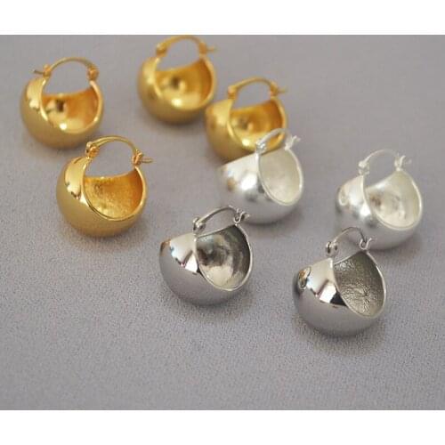 Big Hollow Ball Unique Earrings For Women Golden Silver Plated Metal Celi Simple Accessories 2021 Fashion Trend Vintage Jewelry