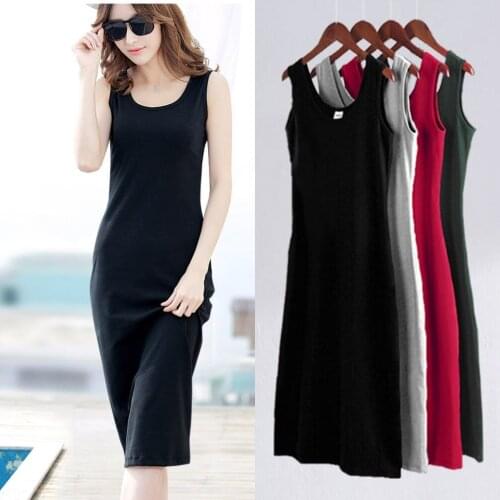 High Stretch Tank Robe Summer Thin Long Dresses Vestidos Elegant Women Sexy Dress Solid Sling O-neck Sleeveless Slim Midi Dress