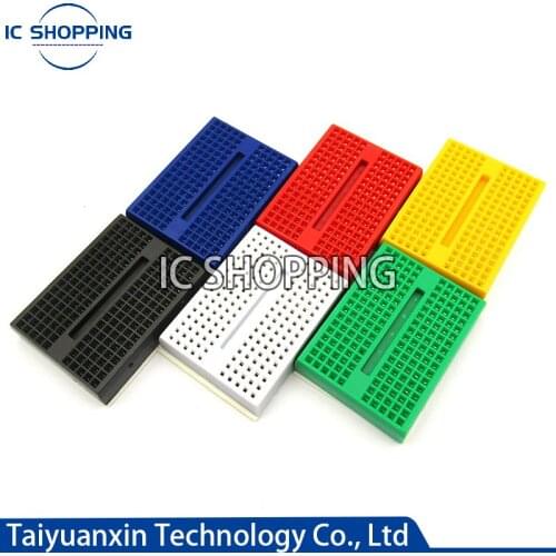 10PCS SYB-170 Mini Prototype Breadboard Experiment Board Circuit Board Hole Board Solderless Experiment Test Breadboard 35x47mm