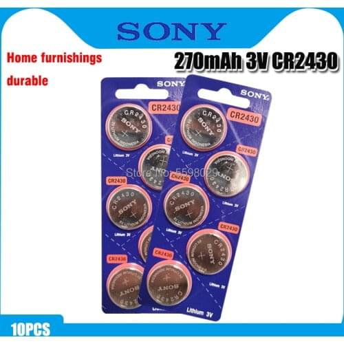 10pcs Original Sony CR2430 CR 2430 Button Coin Batteries DL2430 BR2430 KL2430 3V Lithium Battery For Watch Toy hearing aids