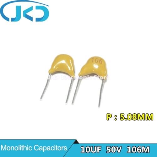 100Pcs 50V 10UF 106 Monolithic Ceramic Capacitor