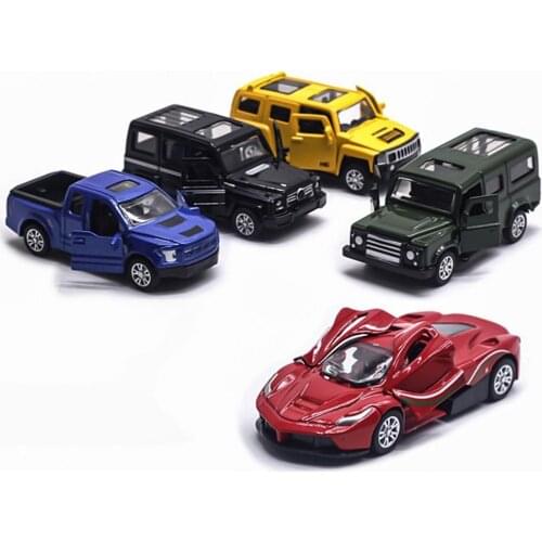 4Pcs/Set 1/60 Mini Pull Back Car Off-road Vehicle Simulation Model Kids Gift Toy Car Off-road Vehicle Simulation Model Kids Gift