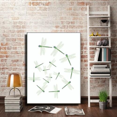 Abstract Dragonfly Canvas Painting wall art - Printable dragonfly art - Affordable home decor - Dragonflies print Unframed LZ839