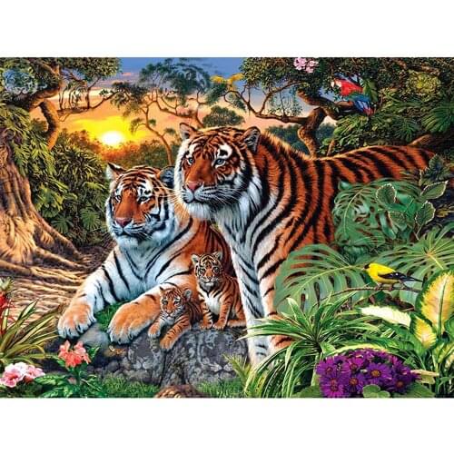 DIY Diamond Painting full Lion leopard DIY Diamond embroidery full square wolf tiger Mosaic Diamond painting flower 5D drill