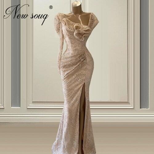 Arabic Pink Party Night Gowns 2020 New Dubai Beaded Prom Dresses For Women Celebrity Vestidos De Fiesta Evening Dresses Turkish