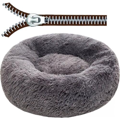 Large Dog Sofa Bed With Zipper Removable Cover Dog Kennel Long Plush Dogs Bed Mats House Warm Sleeping Pets Bed Round Sofa Beds