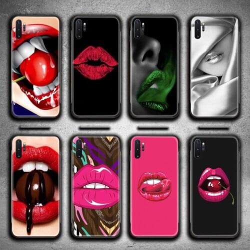 Sexy Cherry red lips Phone Case For Samsung Galaxy Note20 ultra 7 8 9 10 Plus lite J7 J8 Plus 2018 Prime M21