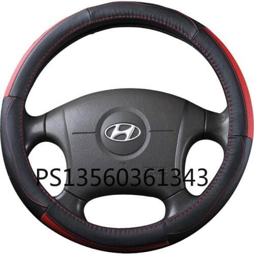 Suitable for Hyundai MISTRA Verna Elantra Ix25 Ix35 Avante round bottom/D bottom steering wheel cover leather grip cover