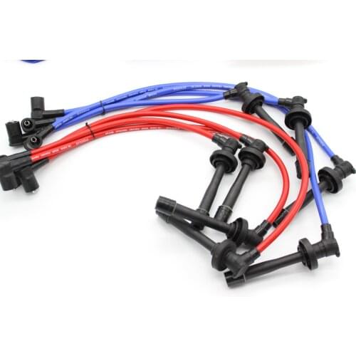 RACING SPARK PLUG WIRE 10.2MM FOR 93-97 HO*DA DEL SOL BLUE/YELLOW