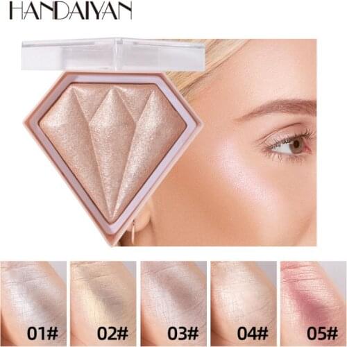 HANDAIYAN 5colors Highlighter Facial Palette Makeup Glow Face Contour Shimmer Powder Illuminator Highlight Face Makeup TSLM1