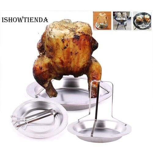 Barbecue Tool Chicken Turkey Grill Holder Stand Rack Stainless Steel Duck Chicken Plate Outdoor BBQ Grill Kitchen Grilling Tool